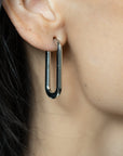 Flat-Edge Elongated Oval Hoops - Skeie's Jewelers