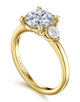 Gabriel & Co. 14K Yellow Gold Round Three Stone Diamond Engagement Ring - Skeie's Jewelers
