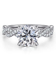 Gabriel & Co. 14K White Gold Twisted Round Diamond Engagement Ring - Skeie's Jewelers