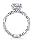 Gabriel & Co. 14K White Gold Twisted Round Diamond Engagement Ring - Skeie's Jewelers