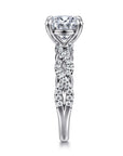 Gabriel & Co. 14K White Gold Twisted Round Diamond Engagement Ring - Skeie's Jewelers
