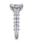 Gabriel & Co. 14K White Gold Emerald Cut Diamond Engagement Ring - Skeie's Jewelers