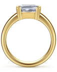 Gabriel & Co. 14K Yellow Gold Half Bezel East West Diamond Engagement Ring - Skeie's Jewelers