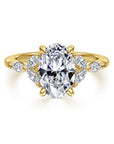 Gabriel & Co. 14K Yellow Gold Oval Diamond Engagement Ring - Skeie's Jewelers
