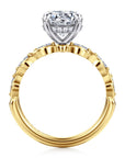Gabriel & Co. 14K White-Yellow Gold Round Diamond Engagement Ring - Skeie's Jewelers