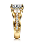 Gabriel & Co. 14K Yellow Gold Split Shank Oval Diamond Engagement Ring - Skeie's Jewelers