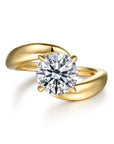 Gabriel & Co. 14K Yellow Gold Bypass Round Diamond Engagement Ring - Skeie's Jewelers
