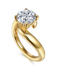 Gabriel & Co. 14K Yellow Gold Bypass Round Diamond Engagement Ring - Skeie's Jewelers