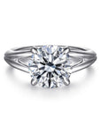 Gabriel & Co. 14K White Gold Split Shank Round Diamond Engagement Ring - Skeie's Jewelers