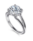 Gabriel & Co. 14K White Gold Split Shank Round Diamond Engagement Ring - Skeie's Jewelers