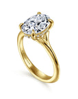 Gabriel & Co. 14K Yellow Gold Split Shank Oval Diamond Engagement Ring - Skeie's Jewelers