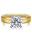 Gabriel & Co. 14K White-Yellow Gold Round Solitaire Diamond Engagement Ring - Skeie's Jewelers