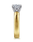 Gabriel & Co. 14K White-Yellow Gold Round Solitaire Diamond Engagement Ring - Skeie's Jewelers