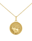 14k gold men's elk medallion pendant