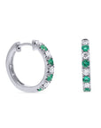Emerald and Diamond Huggie Hoops - Skeie's Jewelers