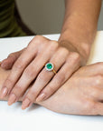 Emerald and Diamond Halo Ring - Skeie's Jewelers