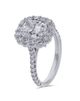 Rahaminov Cushion-Cut Diamond Cluster Halo Engagement Ring - Skeie's Jewelers