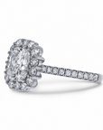 Rahaminov Cushion-Cut Diamond Cluster Halo Engagement Ring