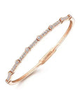 Gabriel & Co Rose Gold Diamond Bezel Station Bujukan Bangle - Skeie's Jewelers