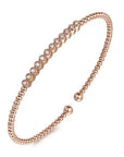 Gabriel & Co Bujukan Beaded Diamond-Top Cuff Bracelet - Skeie's Jewelers