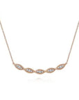 Gabriel & Co. Rose Gold Twisted Rope Diamond Necklace - Skeie's Jewelers