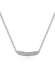 Gabriel & Co. Pave Diamond Curved Bar Necklace - Skeie's Jewelers