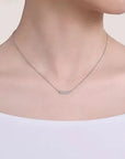 Gabriel & Co. Pave Diamond Curved Bar Necklace - Skeie's Jewelers