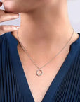 Gabriel & Co. Graduated Diamond Circle Pendant Necklace - Skeie's Jewelers