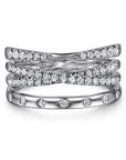 White Gold Graduating Diamond Spike Easy Stackable Ring - Skeie's Jewelers