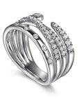 White Gold Graduating Diamond Spike Easy Stackable Ring - Skeie's Jewelers