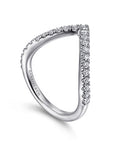 Diamond ring with 'Gabriel & Co.' branding angled on a white background
