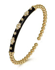 Gabriel & Co Black Enamel Diamond Bujukan Motif Bangle - Skeie's Jewelers