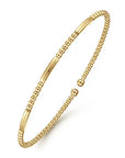 Gabriel & Co. Simple Gold Bujukan Bead Open Bangle - Skeie's Jewelers