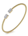 Gabriel & Co Bujukan Baguette-Halo Bangle - Skeie's Jewelers