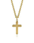 Gabriel & Co. Yellow Gold Men's Brushed Finish Cross Pendant - Skeie's Jewelers
