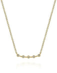 Gabriel & Co Diamond-Station Curved Bar Necklace - Skeie's Jewelers