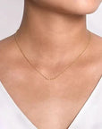 Gabriel & Co Diamond-Station Curved Bar Necklace - Skeie's Jewelers