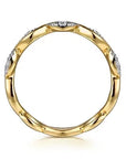 Gabriel & Co Gold and Diamond Notch Ring - Skeie's Jewelers
