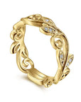 Gabriel & Co Vintage-Inspired Scroll Ring - Skeie's Jewelers