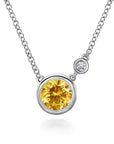 Gabriel & Co. Sterling Silver Gemstone & Diamond Accent Necklace - Skeie's Jewelers