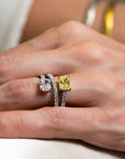 Yellow and White Diamond Bypass Ring - Skeie's Jewelers