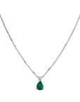 Emerald Pear-Cut Pendant Necklace - Skeie's Jewelers