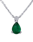 Emerald Pear-Cut Pendant Necklace - Skeie's Jewelers