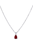 Ruby Pear-Cut Pendant Necklace - Skeie's Jewelers