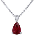 Ruby Pear-Cut Pendant Necklace - Skeie's Jewelers