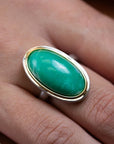 Oval Chrysoprase Gem Drop Ring - Skeie's Jewelers