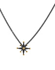 Mini Starburst Oxidized Silver and Gold Pendant - Skeie's Jewelers