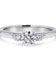 Art Deco Inspired 3-Stone Engagement Ring - Skeie's Jewelers