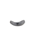 black ring with u shaped curve on a white background