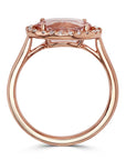 Morganite & Diamond Halo Gemstone Ring - Skeie's Jewelers